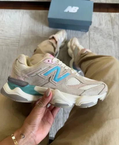 Tênis New Balance 9060 Off Azul Couro 100% Legítimo