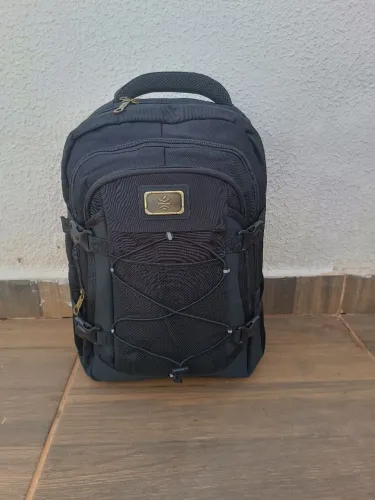 Mochila preta de lona super reforçada 100 reais com frete grátis