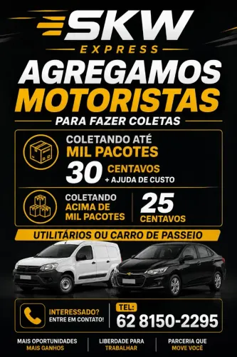 AGREGAMOS MOTORISTAS PARA COLETAS