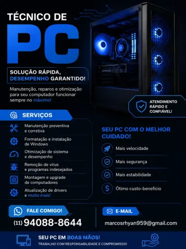 Técnico de Informática Bonsucesso - Formatação e Troca de Peças
