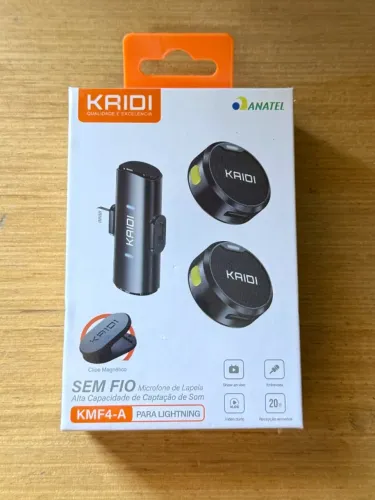 Microfone de Lapela Duplo Sem Fio Kaidi para iPhone Lightning