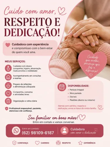 Cuidadora de Idosos  Acompanhante Hospitalar