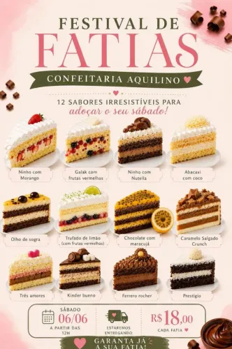 Festival Fatias de Bolos Confeitados