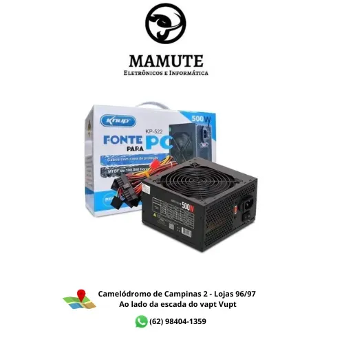 Fonte ATX 500W Silenciosa Bivolt Manual