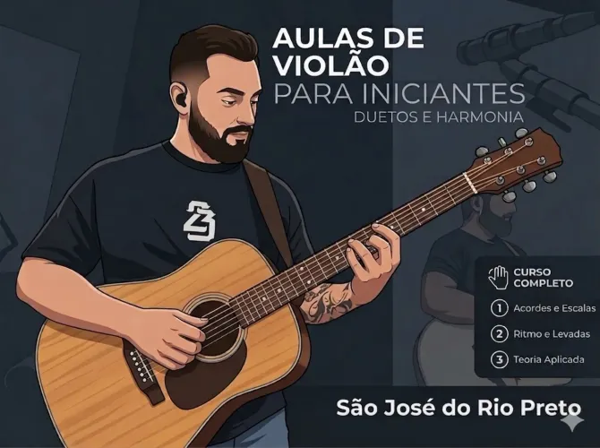 AULAS DE VIOLAO PARA INICIANTES - R$ 180,00 mensais