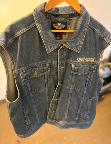 Colete Harley-Davidson Original Jeans - XXL | Bordado Frontal e Costas | Excelente Estado