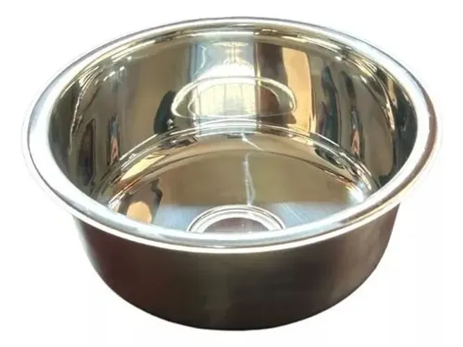 Cuba Redonda Inox 30 x 14cm Alto Brilho
