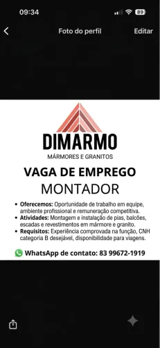 VAGA PARA MONTADOR