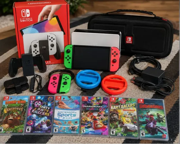 ? NINTENDO SWITCH OLED COMPLETO - TUDO ORIGINAL NINTENDO ?