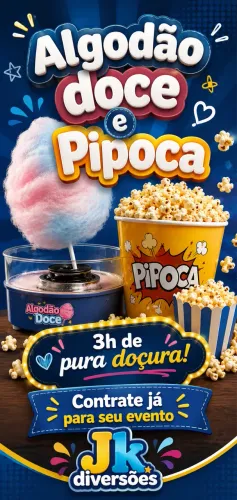Algodão doce e pipoca