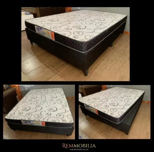 CAMA BOX CASAL - BASE + COLCHÃO - NOVA / ENTREGAMOS