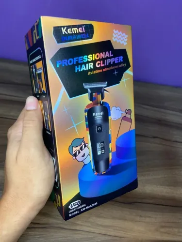 Máquina de Cortar Cabelo Acabamento Profissional Kemei Durawell KM-MAX5090
