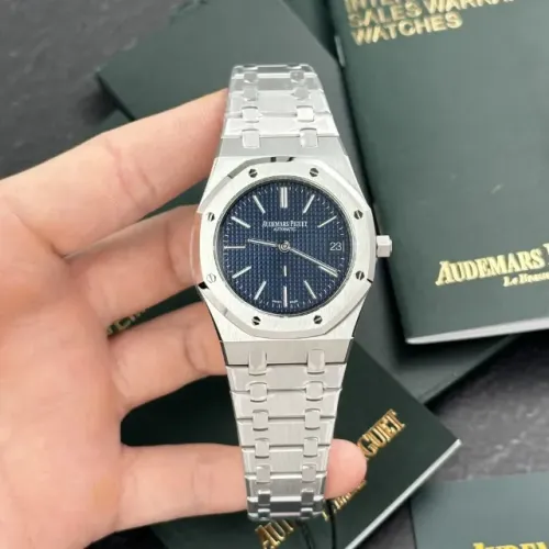 Relógio Audemars Piguet Royal Oak Jumbo Extra-Fino Ref:15202ST com mostrador Azul 39 mm