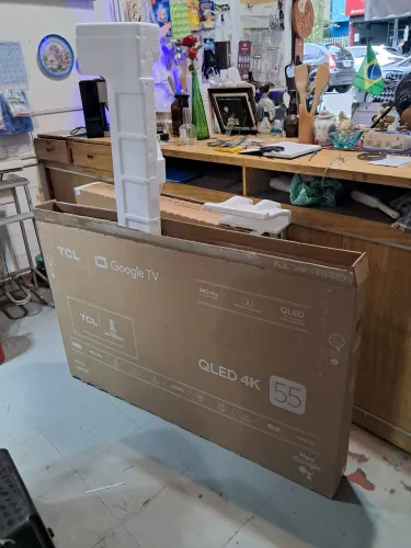 Caixa para TV 55 polegadas com bases de isopor - Super oferta