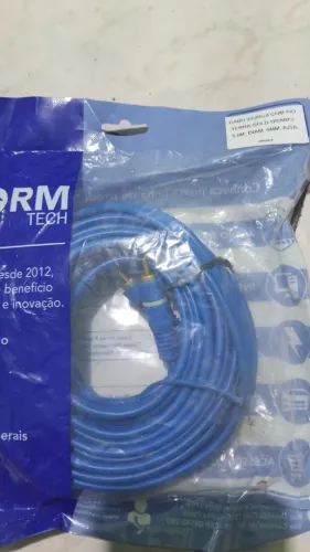 Cabo de Áudio 2 RCA com Fio Terra 5m - Novo 