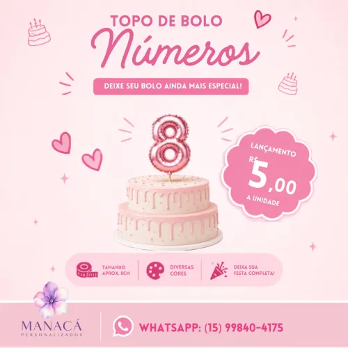 Topo de Bolo Número em Formato de Balão Metalizado ?