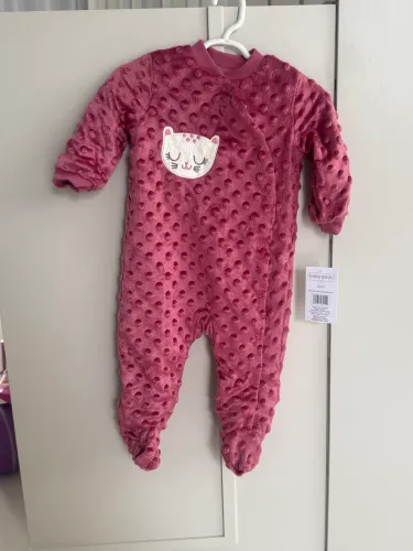 Macacão pelúcia com pezinho - 3-6 meses - NOVO