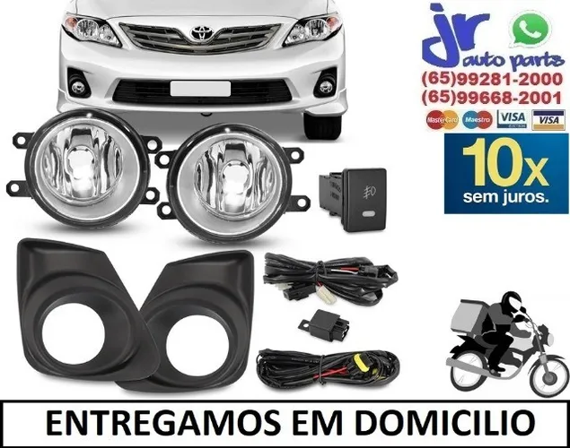 Kit Farol de Milha Corolla 2012 2013 2014 Auxiliar Neblina