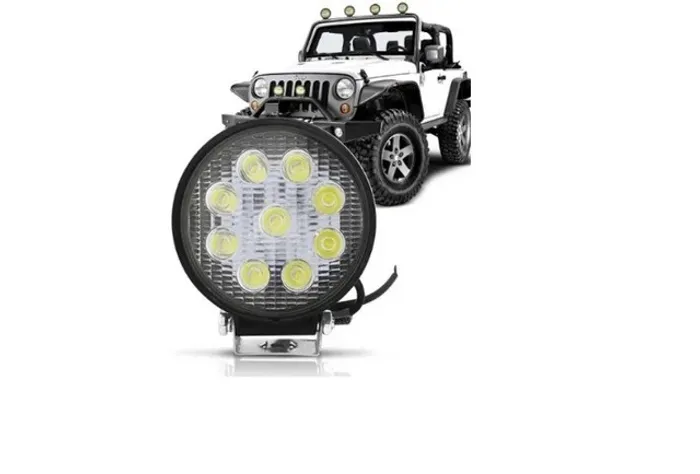 Farol Milha Auxiliar 9 LEDs Redondo 27wts 115m 