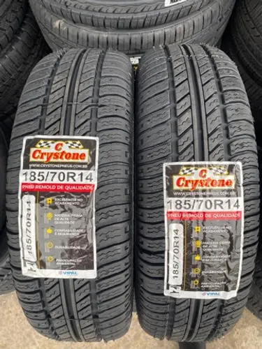 2 pneus Crystone 185/70/14 (montagem grátis)