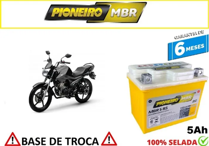 Bateria Pioneiro 5Ah Yamaha Factor 150cc Automotiva