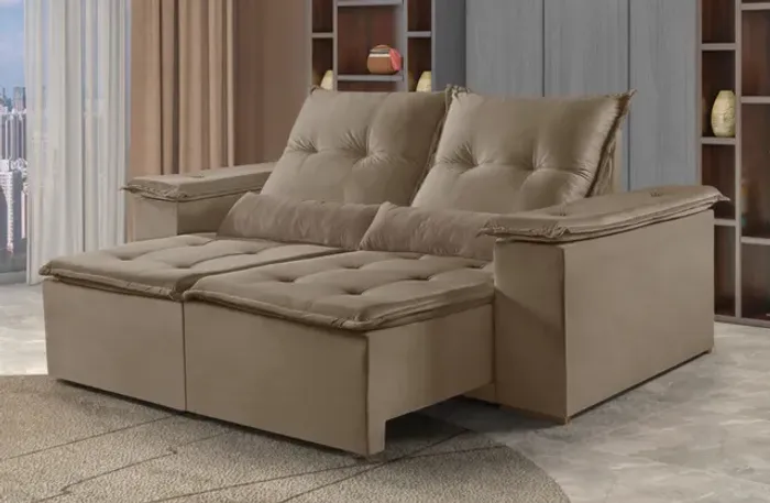 Sofá Retratil Reclinável 2,00m Felícia Molas Bonnel  t3