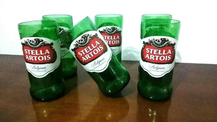 Conj. 6 Copos Stella Artois feito da garrafa