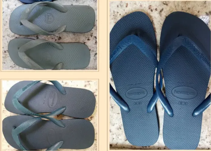 Kit 3 Chinelos:02 Havaianas Original -Top Casual 45/46 e 33/34- Marinho e 01 Icapuí 37/38