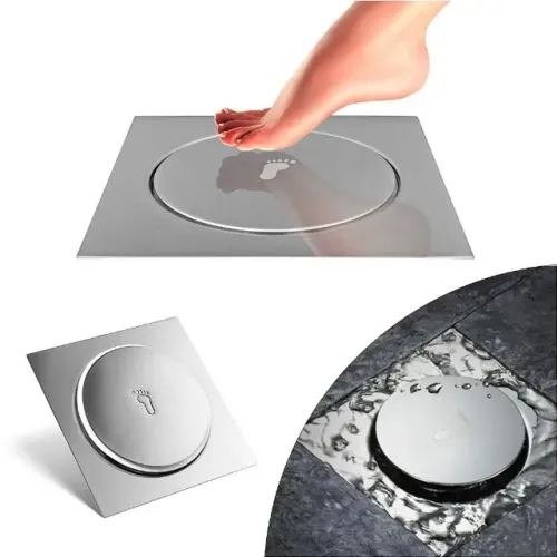 Ralo Banheiro Inteligente Click Quadrado Lavabo 10x10 BanhO