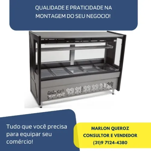 Balcão de Açougue 1,75M Preto 110/220v Novo