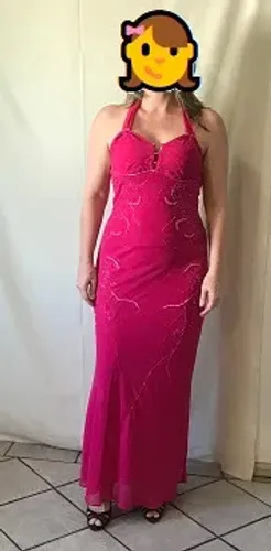 Vestido festa longo frente unica pink - tam M