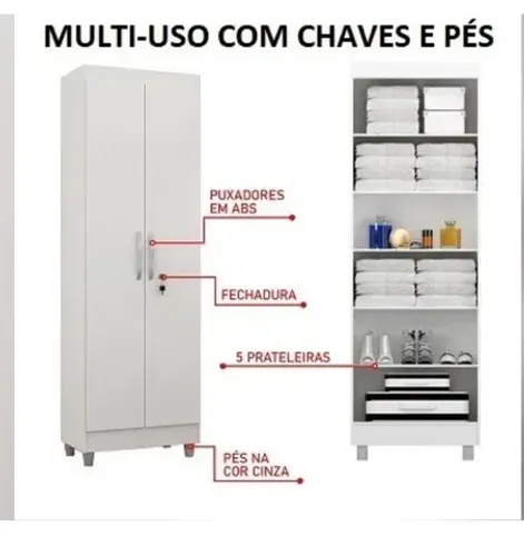 Ótima Oferta!! Armário Multiuso com Chaves Pés , entrego e monto !