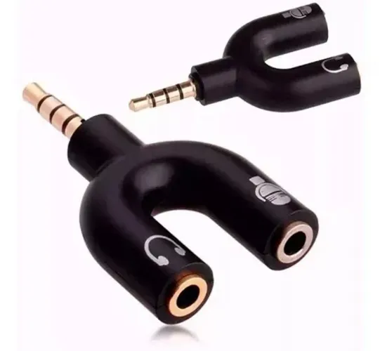 Adaptador Splitter P3 Headset Fone Microfone P2 X P3 Audio