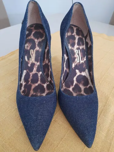 Sapato Salto alto jeans azul 
