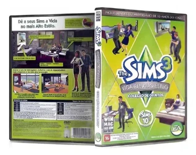 pc the sims 3 vida em alto estilo - pacote de objetos- original