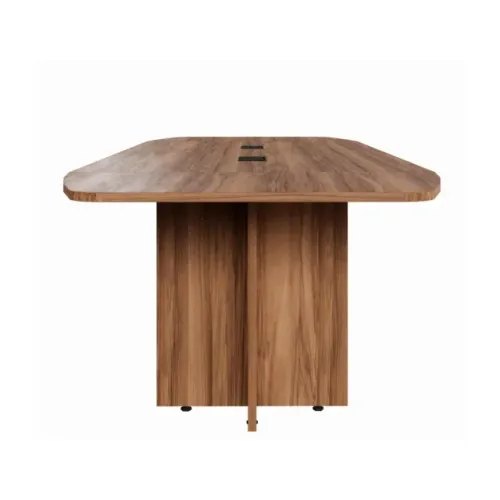 Mesa de Reunião Diretoria 3,20×1,20m Nogal Sevilha/Preto Elegante e Espaçosa Modelo 22017