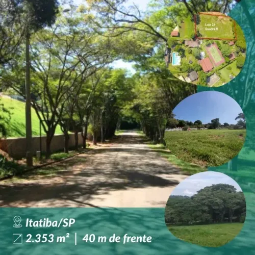VENDE-SE TERRENO - 2.353 M² - EM ITATIBA / SP CONDOMÍNIO MORADA DAS FONTES