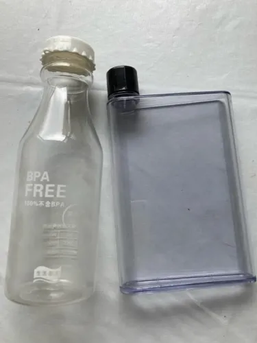 Garrafa de água BPA Free e garrafa plana