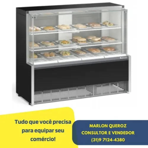 Balcão Estufa 1,40m Gelopar Linha Aurora Vidro Reto 127v