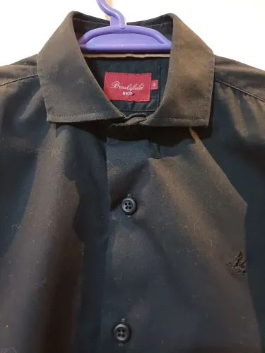 Camisa Social Brooksfield semi-nova Infantil preta