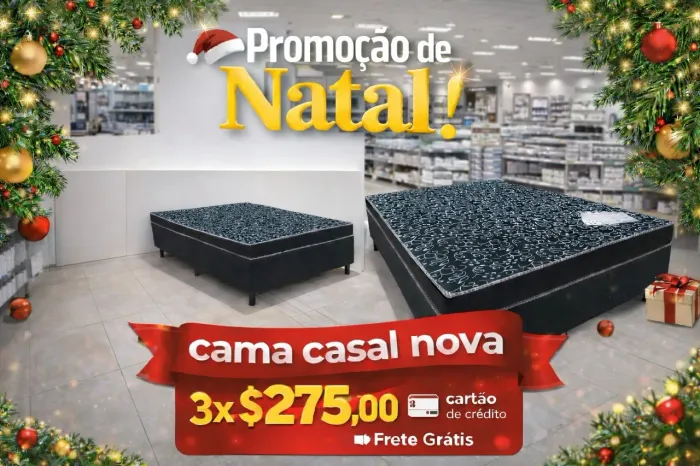 Promoção de Natal cama casal nova Aceito cartão de crédito 