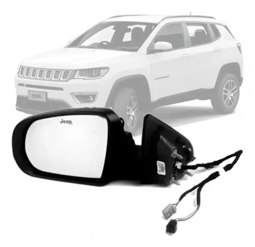 RETROVISOR JEEP COMPASS 2017/ 2025 ELETRICA EXTERNO ESQUERDO PISCA LED SEM CAPA ORIGINAL