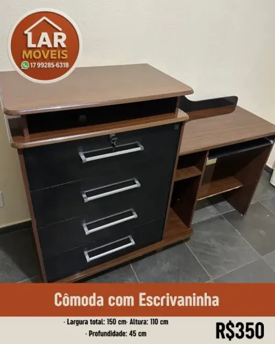 Cômoda Integrada com Escrivaninha - 150 cm