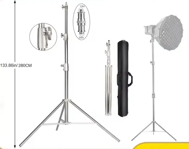Tripé aço, suporte de luz Kurani 2.8M com bolsa Novo