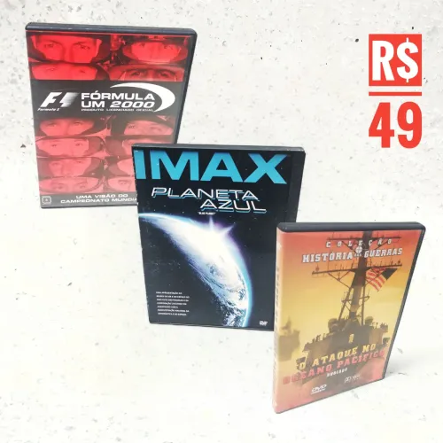 Coleção de DVDs: Fórmula 1, IMAX Planeta Azul e Ataque no Oceano Pacífico