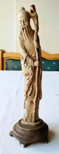 Estatueta de Gesso - Temática Oriental - Com Avarias - Altura 35 cm - Para Aproveitamento