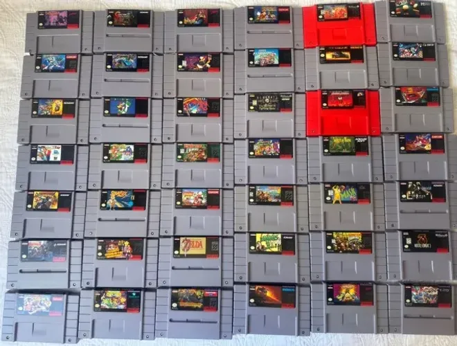 Valor na descrição Jogos originais de super Nintendo snes cartuchos fitas mario top gear