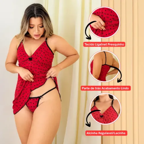 Camisola Feminina Paty Moda Intima Pijamas