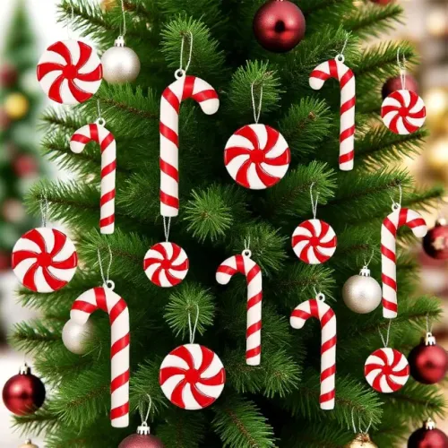 Kit com 40 Enfeites de Natal - Bengalas de Doces Decorativas