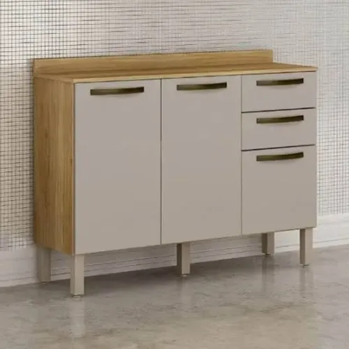 Balcão de Cozinha 3 Portas 2 Gavetas Off white